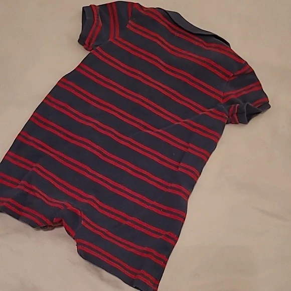 Ralph Lauren Red And Blue Striped Shortall - Picture 4 of 5